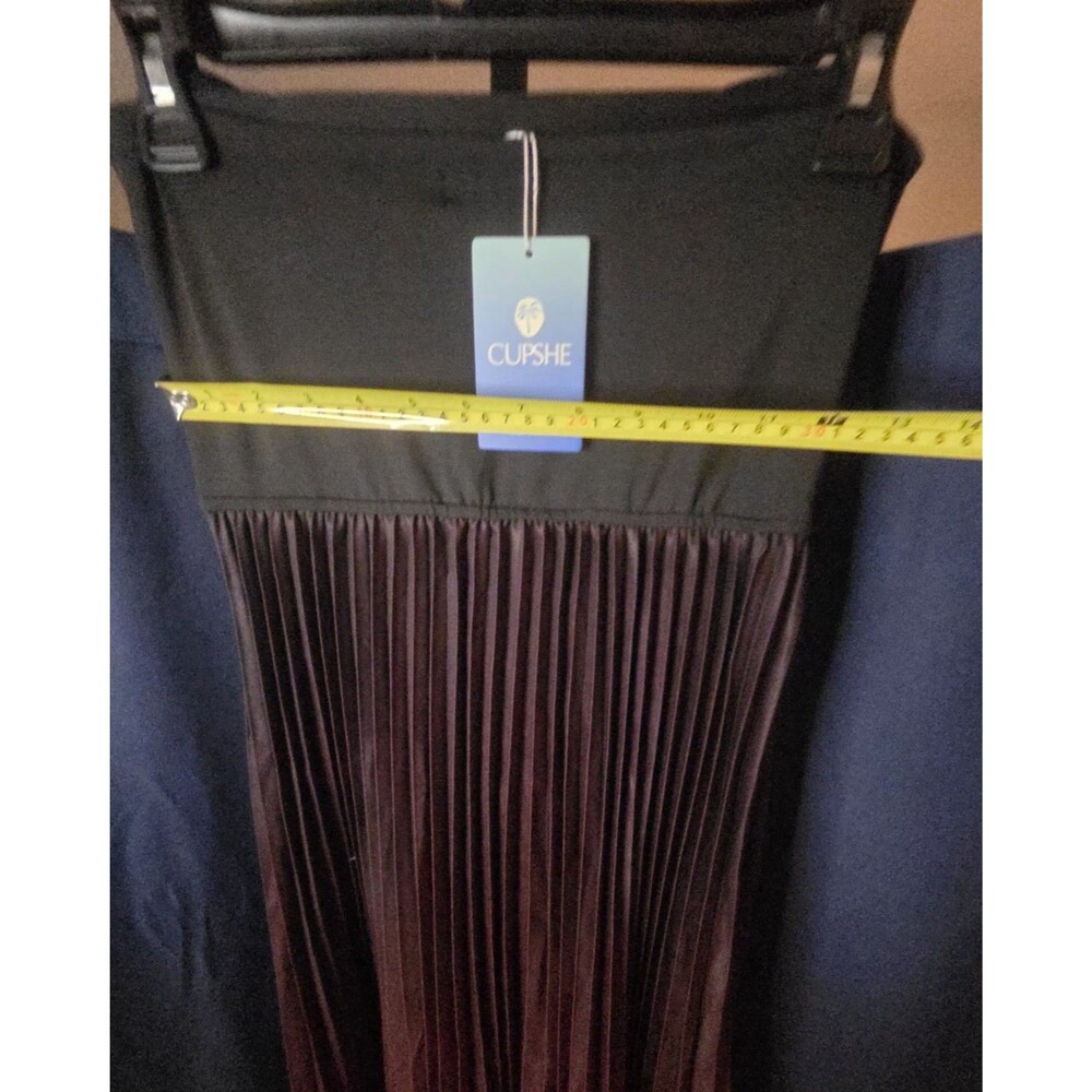 CUPSHE RED OMBRE Pleated Maxi Sz S Dress Black Strapless Top NWT - Picture 9 of 14
